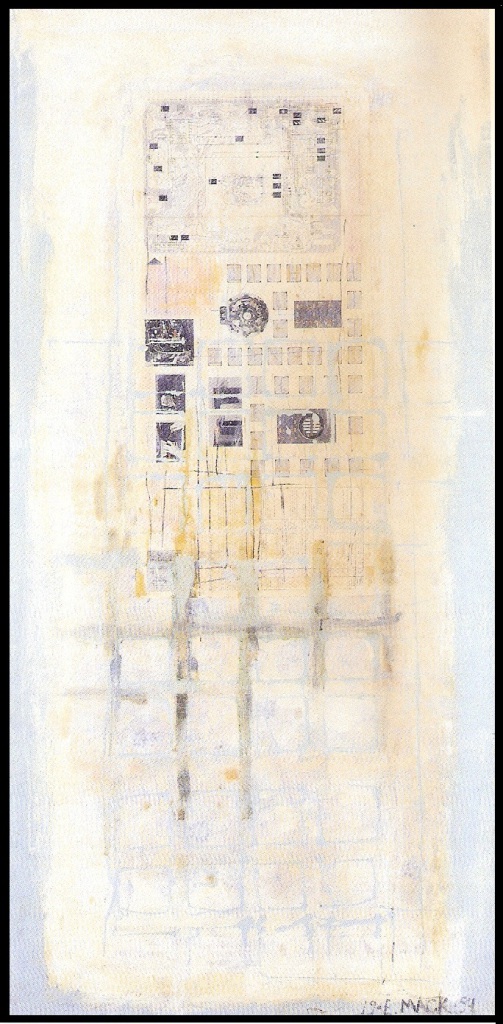 Bildnis mit TV-Schaltplan
1995 - Papier, collagiert auf Leinwand - 170 x 85 cm
