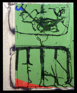 Malerei auf Grün und Rot I 1998 - Mischtechnik auf Leinwand - 119 x 98,5 cm